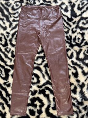 Bagatelle Collection Brown Faux Leather Leggings Size M